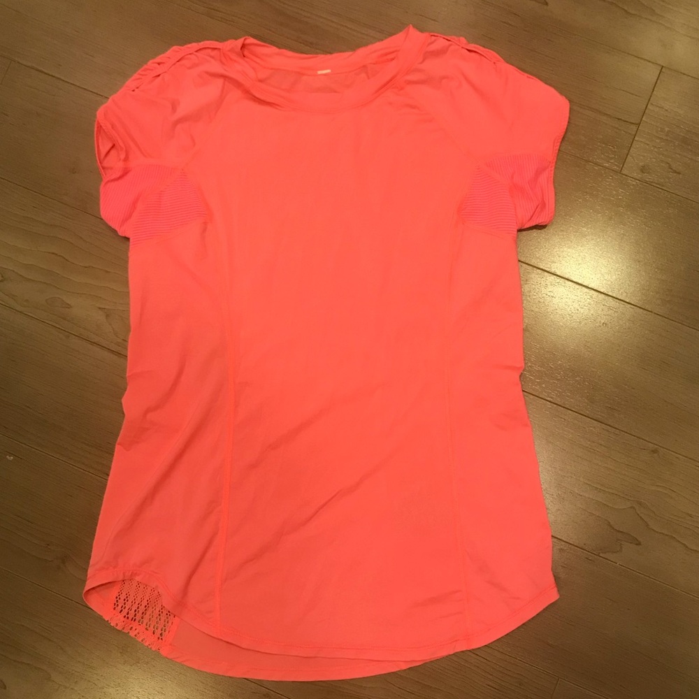 Lululemon sun shirt 10 coral